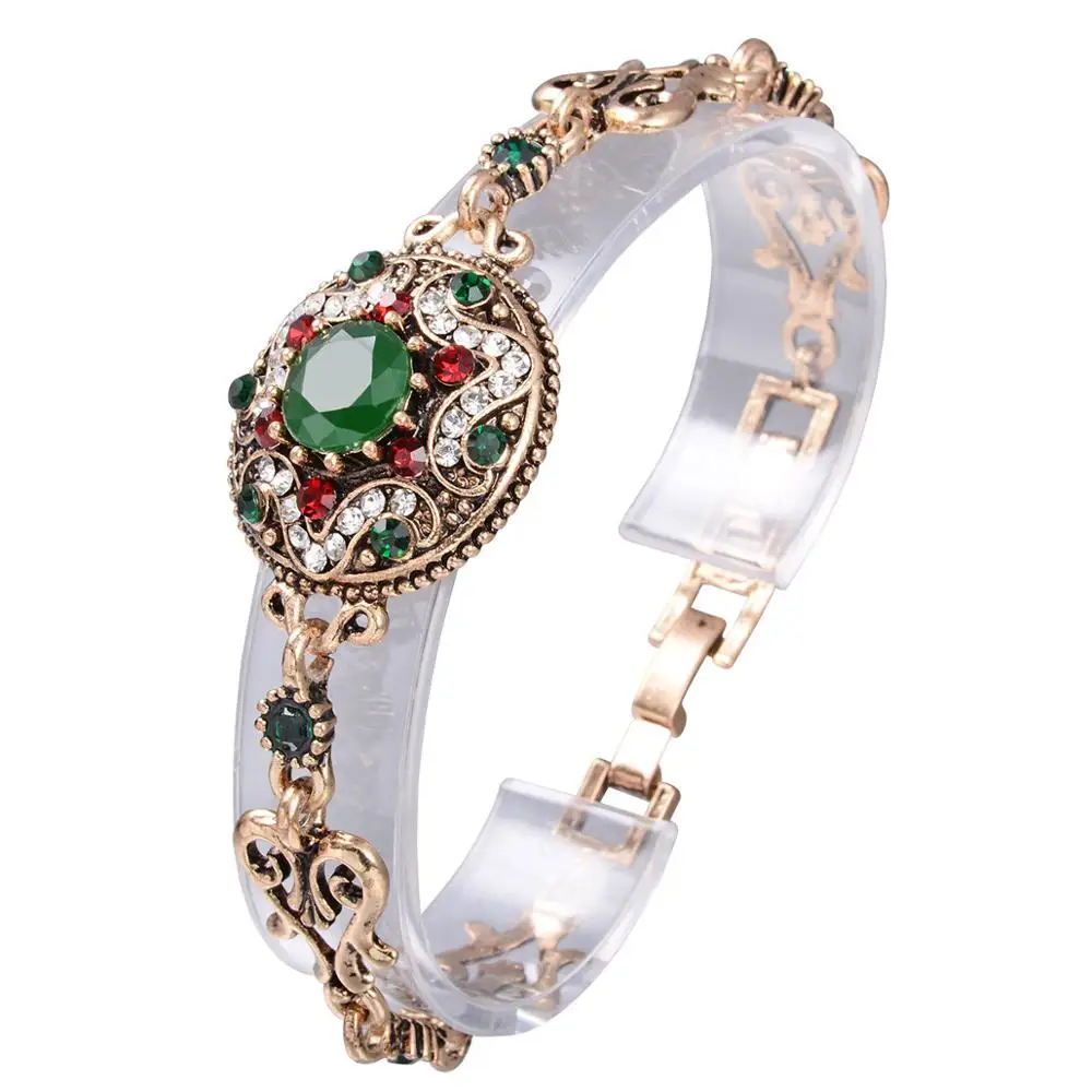 Best  Selling Boho Vintage Turkish Jewelry Top Resin Gold Color Charm Bracelet Female Bracelets Bangles for Women Jewellery