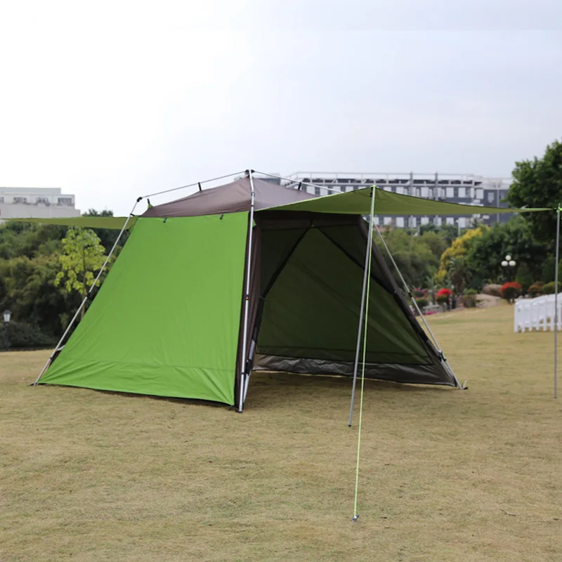 5-8 Person Use Ultralarge Folding Mosquito-proof Double-layer Anti-UV Awning Aluminum Alloy Automatic Canopy Beach Camping Tent