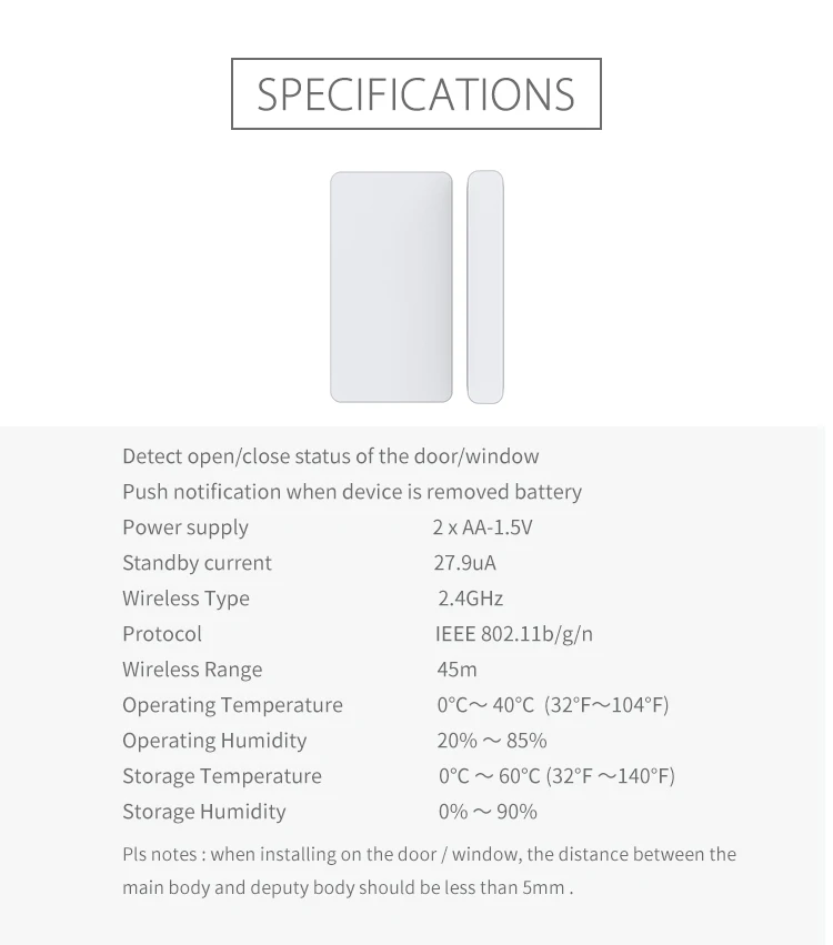 Смарт-сигнализация Tuya с Wi-Fi для окон и дверей