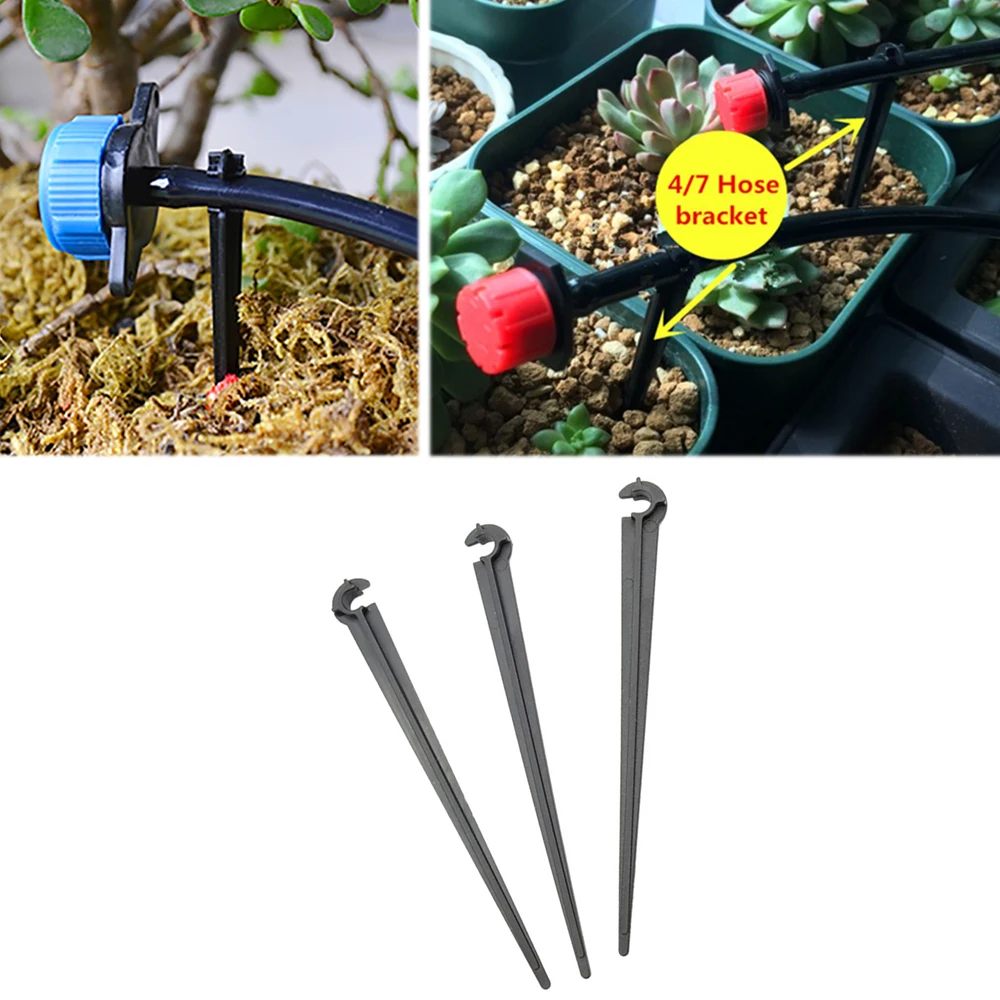 

200Pcs "C" Shape Drip Irrigation Bracket 4/7mm Capillary Hose Fixed Stakes Garden Greenhouse Balcony drip Watering Accessories