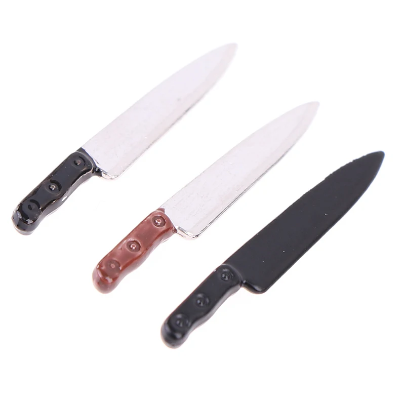 1PC 1:12 miniature per case delle bambole coltello in metallo modello Mini accessori da cucina giocattoli per la decorazione della casa delle bambole