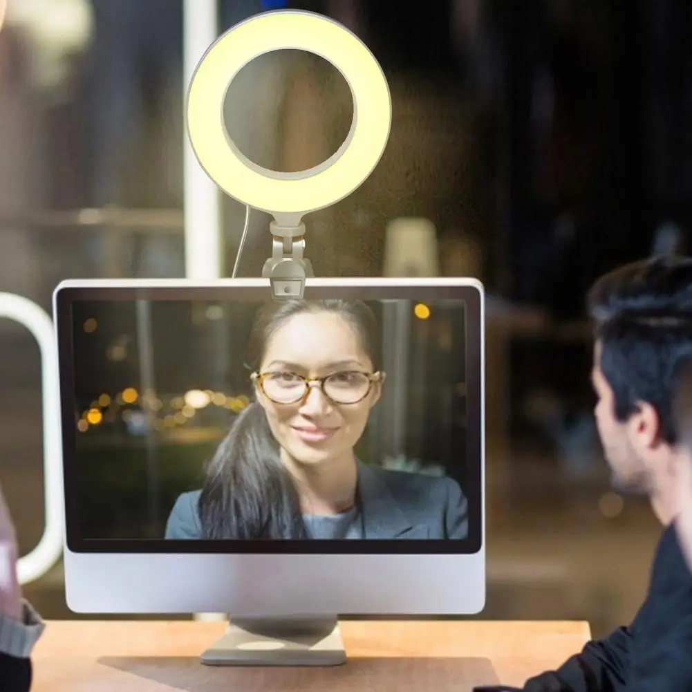 Selfie Ring Light Clip With Clip Mount Desk Makeup For IPad Laptop PC Webcam Light Clamp With Clip For TiktokYoutube Live Steam