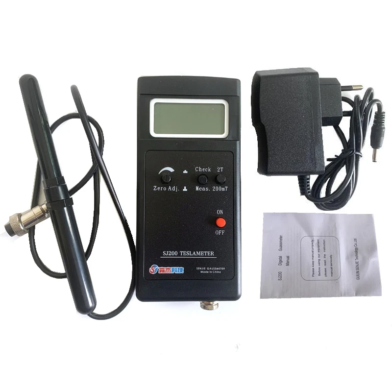 

SJ200 Digital Gauss Meter Static Magnetic Field Tesla Tester 0-200Mt-2000mT with Adapter