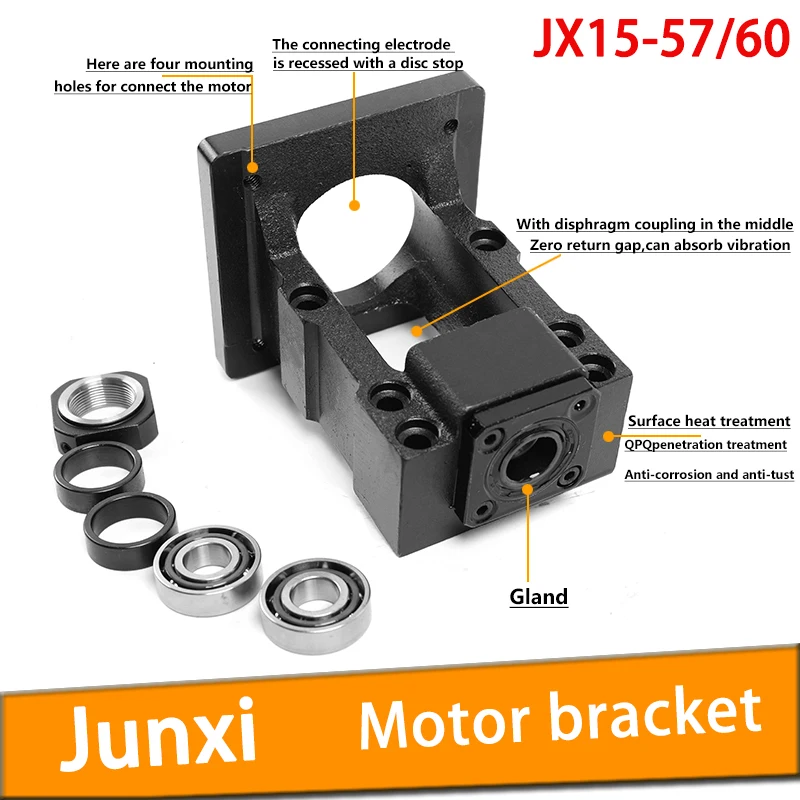 

Steel JX15-57/60-VC Stepping servo motor seat screw support bearing fixed integrated bracket mounting for name 23 24 CNC