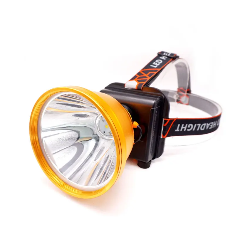 Modern Design P60 LED Head Lamp Waterproof Gold Aluminum Flashlight Torch Durable Battery Rechargeable Night Light for Fishing