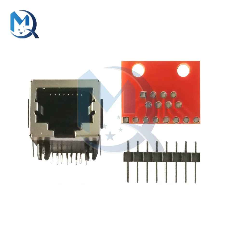 RJ45 Splitter Module Set RJ45 Adapter Board Modular Ethernet Connector Adapter Network Interface + Breakout Board + Pin Header