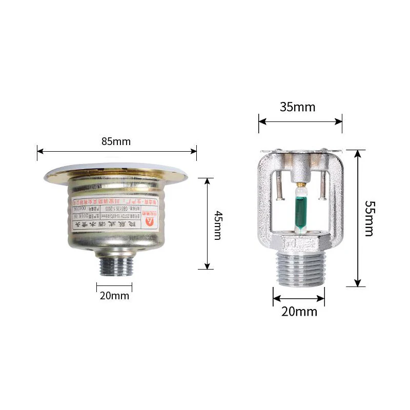 Kitchen fire sprinklers Concealed sprinklers 93 degree concealed sprinklers 3C certification DN15 1/2\