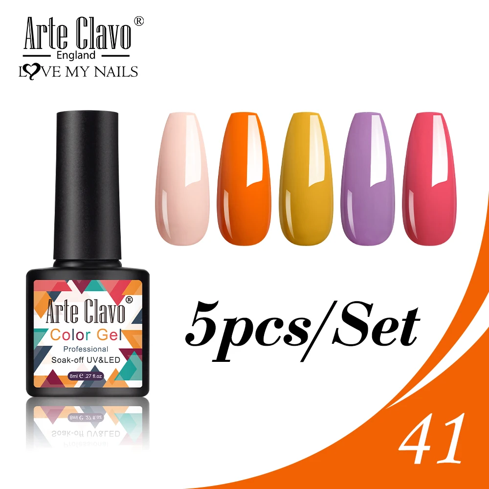 Arte Clavo-Verhéritage à Ongles Gel Hybride pour Manucure, Couche de Base et de Finition, Apprêt UV Semi-continu, 5 Pièces/Ensemble