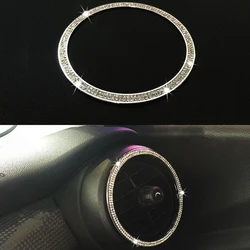 KJAUTOMAX For Mini Cooper F56 2014-2016 Sticker Air Outle Decoration Bling Ring Zinc Alloy Crystal 2pcs