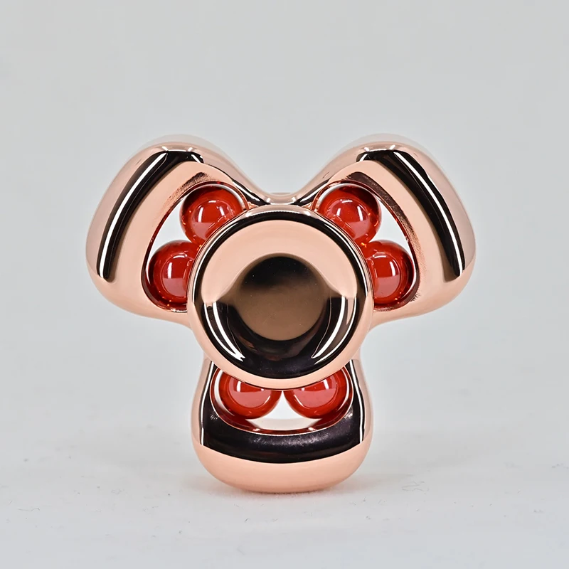 Tri fidget spinner cobre fidget brinquedos para adultos crianças kinetics edc adhd presentes anti estresse cnc mudo silêncio rolamento menino presente de natal