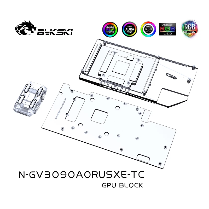 Imagem -04 - Bykski N-gv3090aorusxe-tc Ativo Duplo Refrigerado Gpu Bloco da Placa Traseira para Gigabyte Aorus Rtx3080 3090 Xtreme Refrigerador de Água Vga Dobro