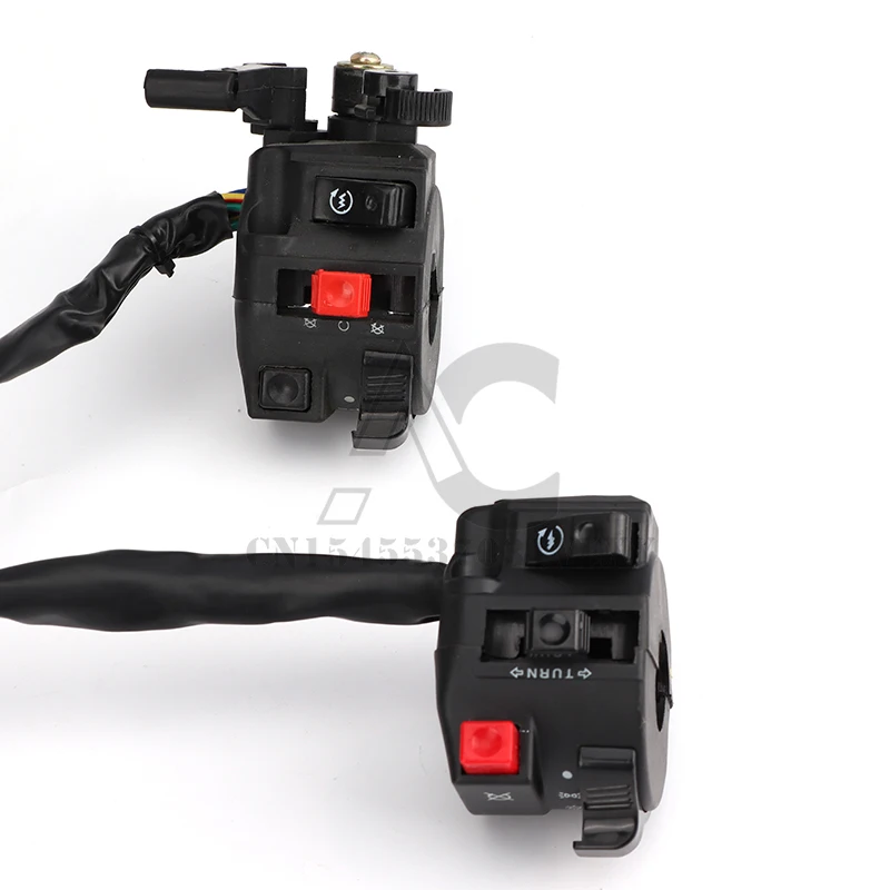 Motorcycle handlebar switch assembly 4-function left turn signal horn start choke starter switch for 7/8\