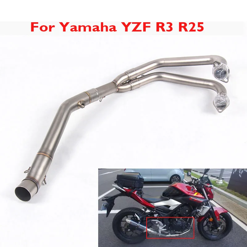 

Motorcycle Exhaust System Connect Link Pipe Slip on Modified Connection Link Pipe for Yamaha R25 R3 YZF-R3 YZF-R25