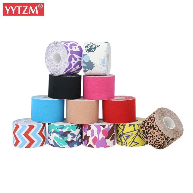 Elastic Printing Colourful Sports Muscle Tape 5cm 5m Cotton Physical Therapy Athletic Soccer Joints Pain Relief Kinesiology Tape