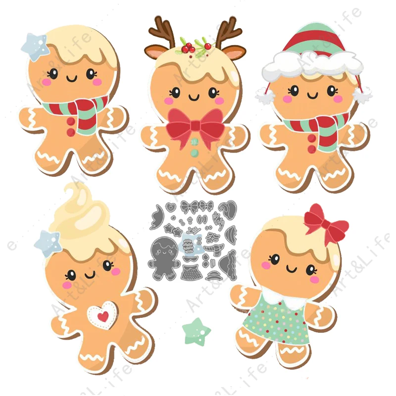 

2022 New Metal Cutting Dies Gingerbread Man Christmas Stencils for Making Scrapbooking Paper Cards Craft Embossing Cut Die