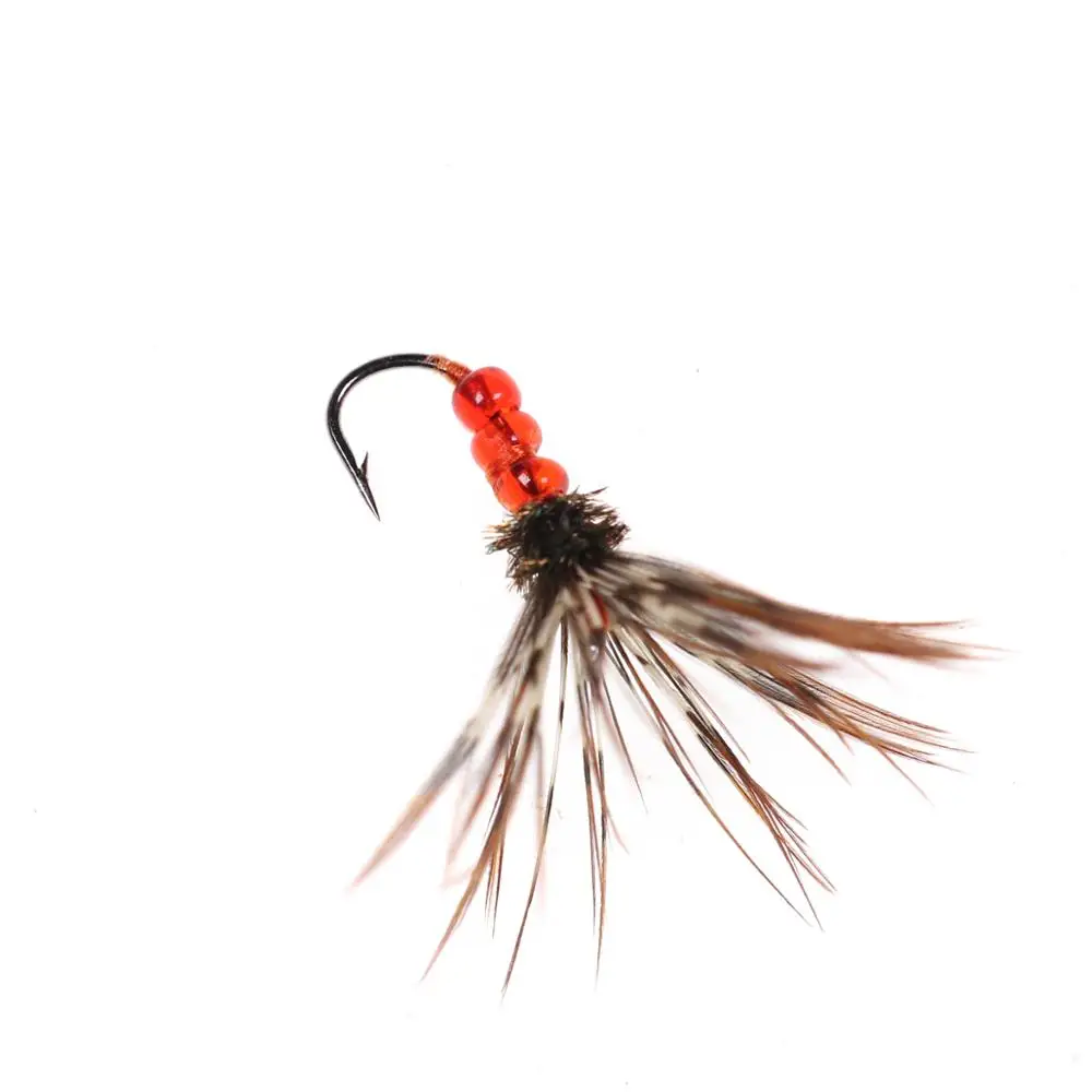Bimoo Simple – Moscas Tenkara rojas y verdes para trucha - imagen 2