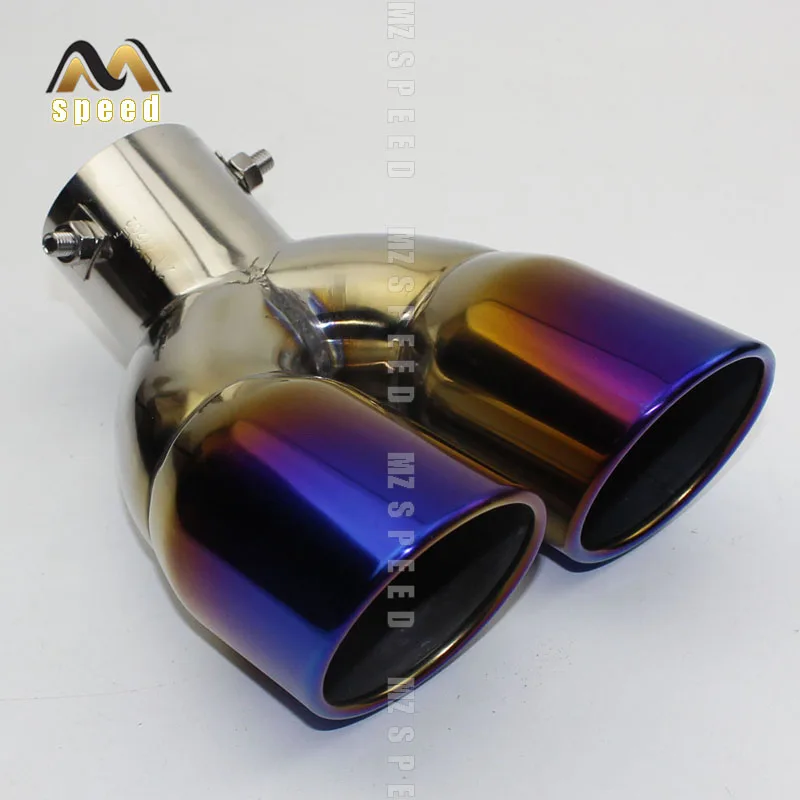 Car accessories Exhaust system Muffler Universal silver blue exhaust tip Boutique snap-type exhaust muffler