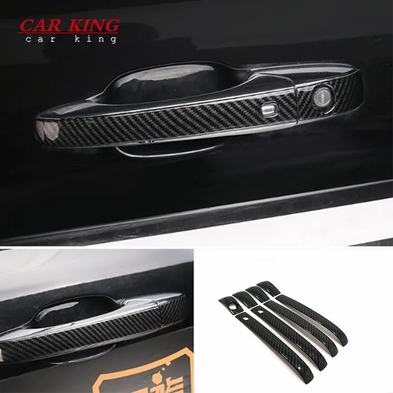 

8PCS ABS Carbon fiber Car Styling Accessories For Jeep Grand Cherokee 2014-2018 Car door protector Handle Decoration Cover Trims