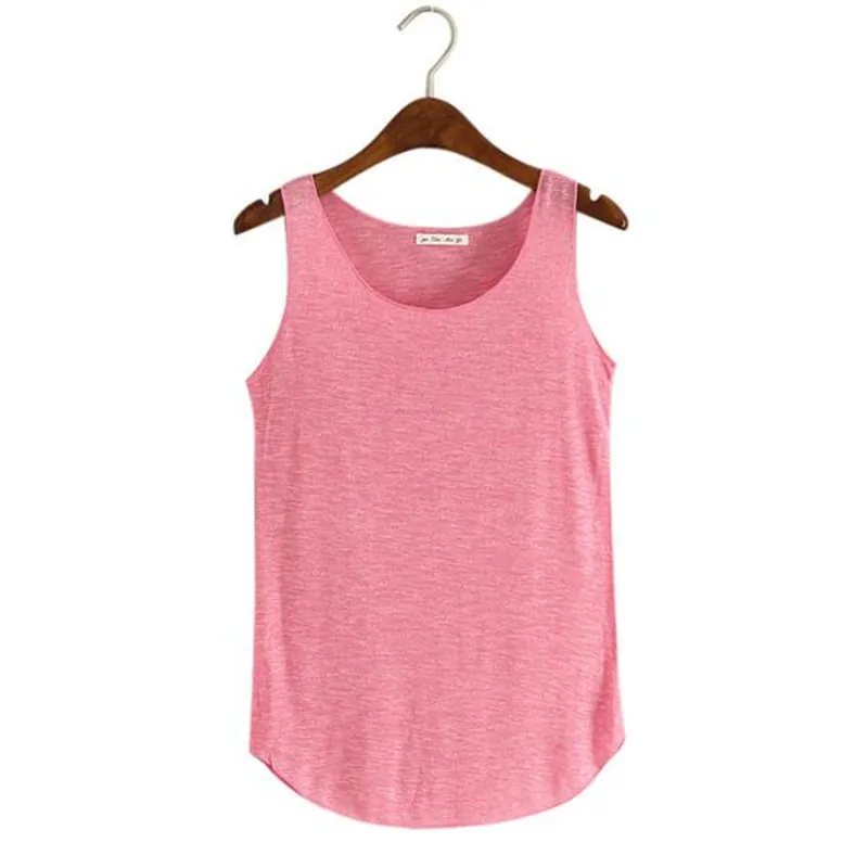 Spring Summer New Tank Tops Women Sleeveless Round Neck Loose T Shirt Ladies Vest Singlets