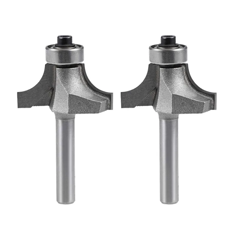 Round Over Corner Router Bit 2 Flutes Tungsten Steel for Woodworking Milling Cutter Tool 2 Pieces