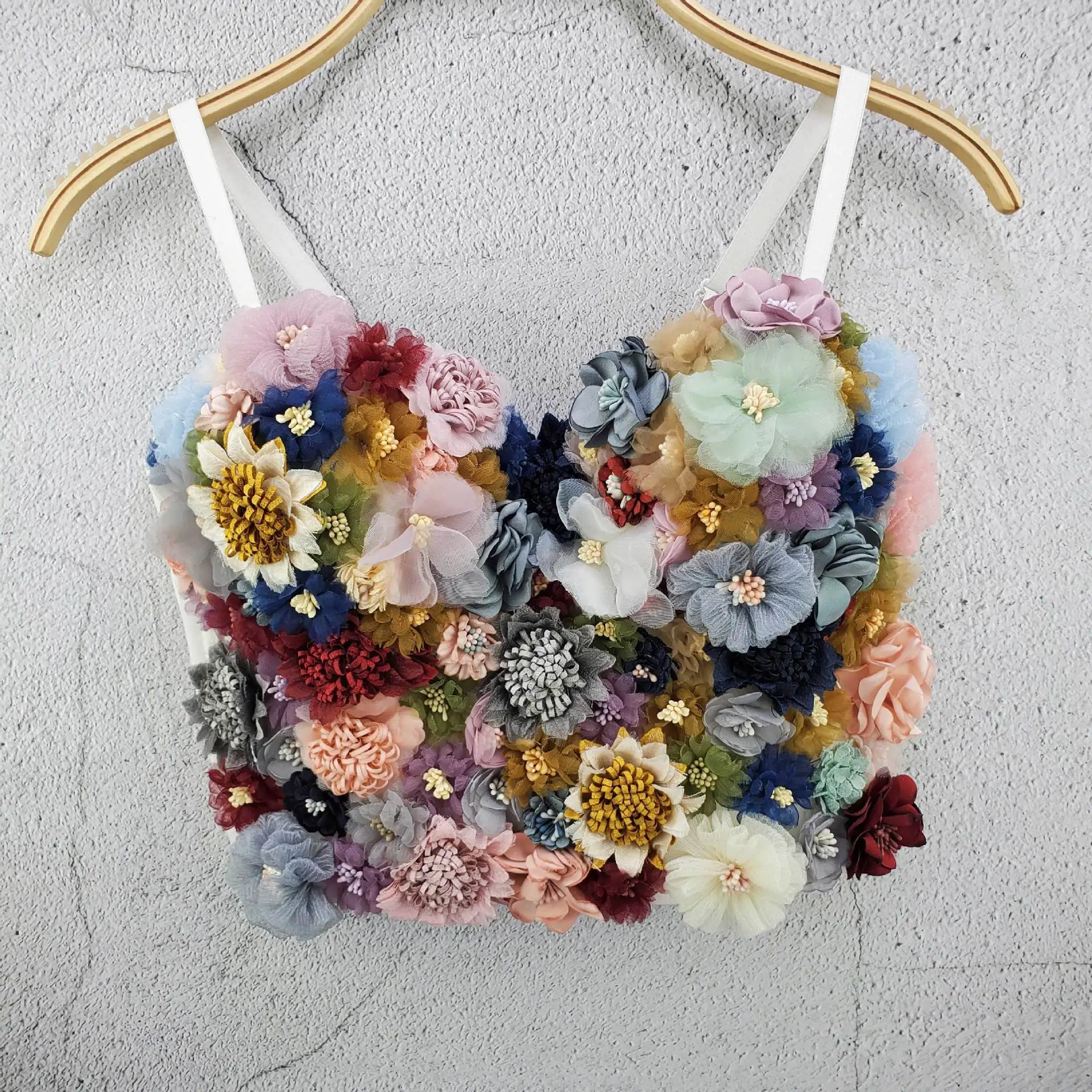 Women Sexy Designer Colorful Floral Cotton Camisole Tops Summer 2021 Ladies Trendy High Street Short Camis Crop Tops