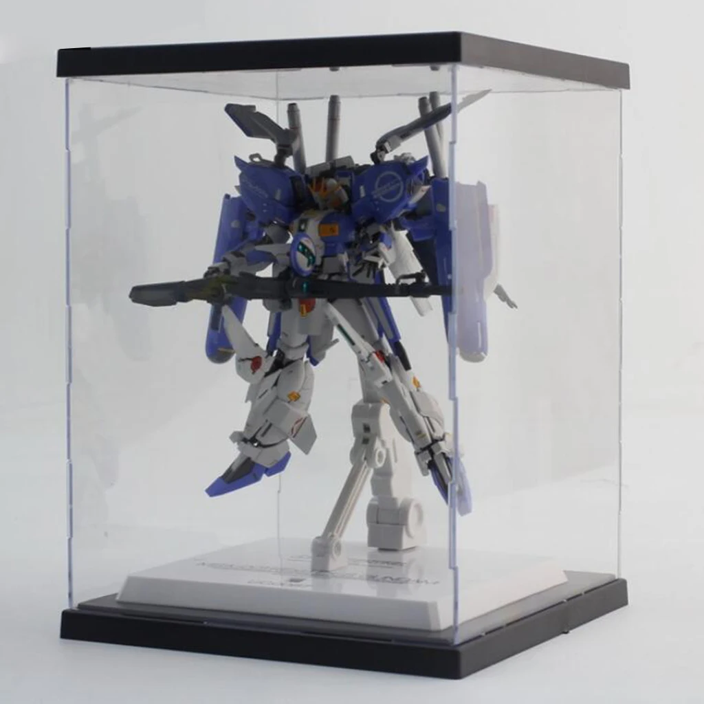 

Clear Acrylic Plastic Display Box Case Dustproof Protection With Lights LED 21x21x35cm