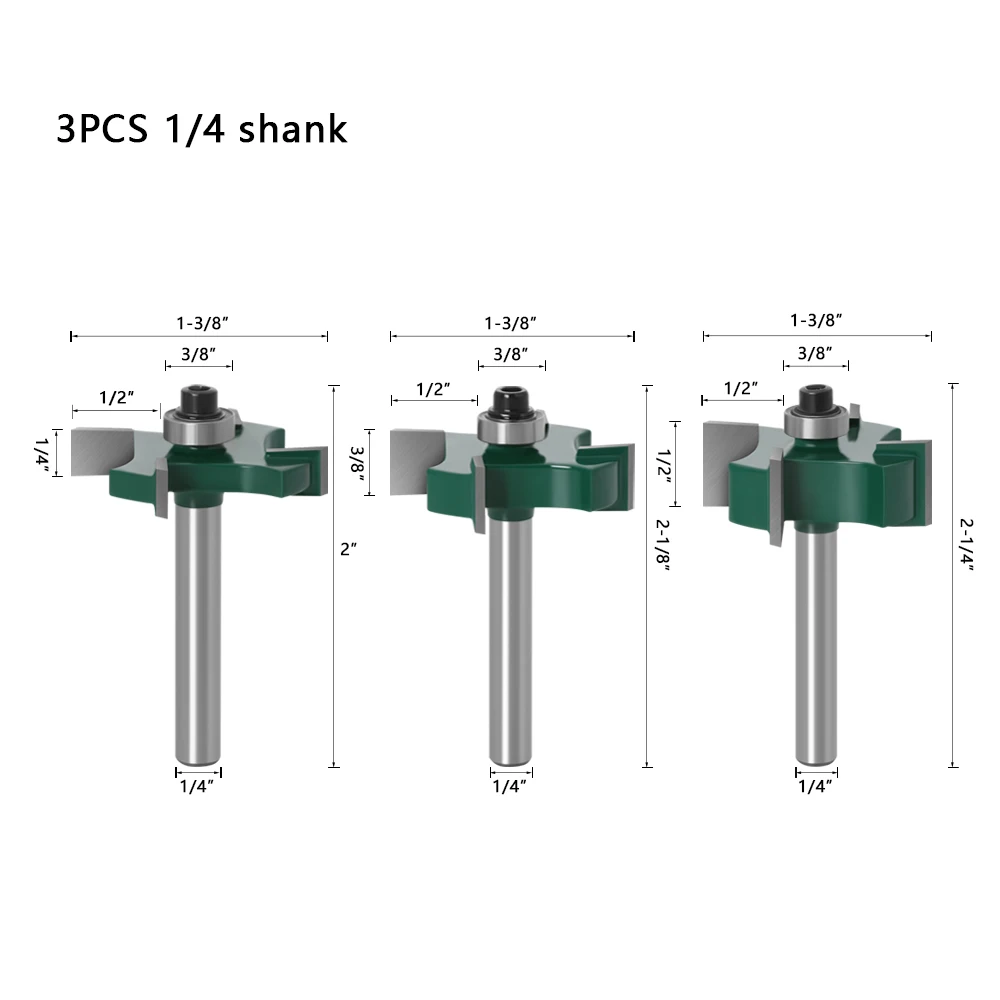 1pc 6mm 1/4 inch Shank T type bearings wood milling cutter Industrial Grade Rabbeting Bit woodworking tool router bits for wood