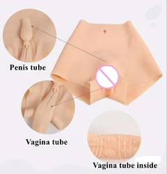 Newest Silicone Realistic Vagina Panties Shemale Crossdresser Pussy Pants Transgender Artificial Sex Fake Underwear Enhancer Hip