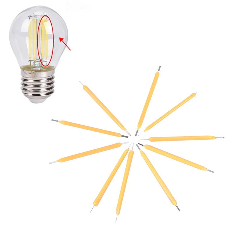 10Pcs/lot Filament Bulb Candle Light Source COB Super Bright LED DIY Candle Light Lamp Manual Supply Warm White Lighting