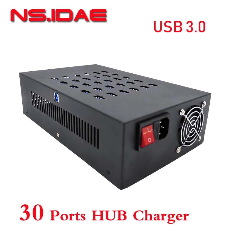 30 port USB 3.0 charger sync hub USB distributor for mobile phones, computers, printers, USB drives, laptops bitcoin mining