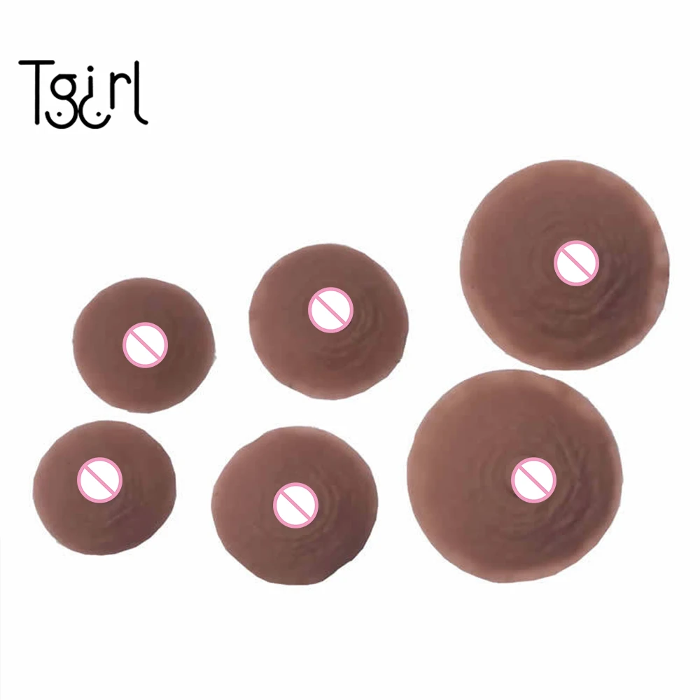 Tgirl Fake Silicone Nipple Stickers Teat Nipples Female Nipple Breast Chest Adult Self-Suction Shemale Crossdresser Sissy Boobs