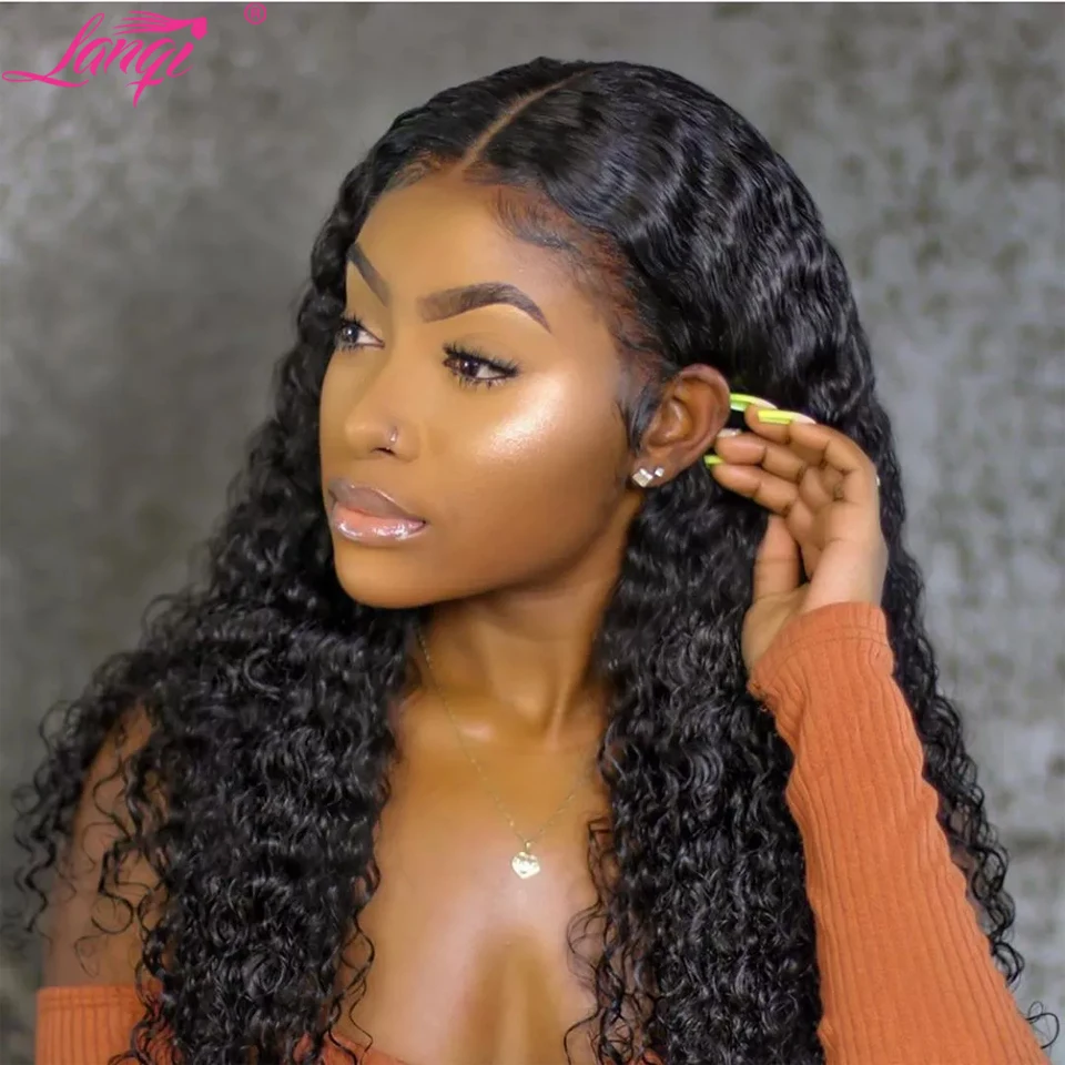 Preplucked 13x4 Curly Lace Front Wig Brazilian 30 Inch Kinky Curly Lace Front Human Hair Wigs For Women 4x4 Closure Wig