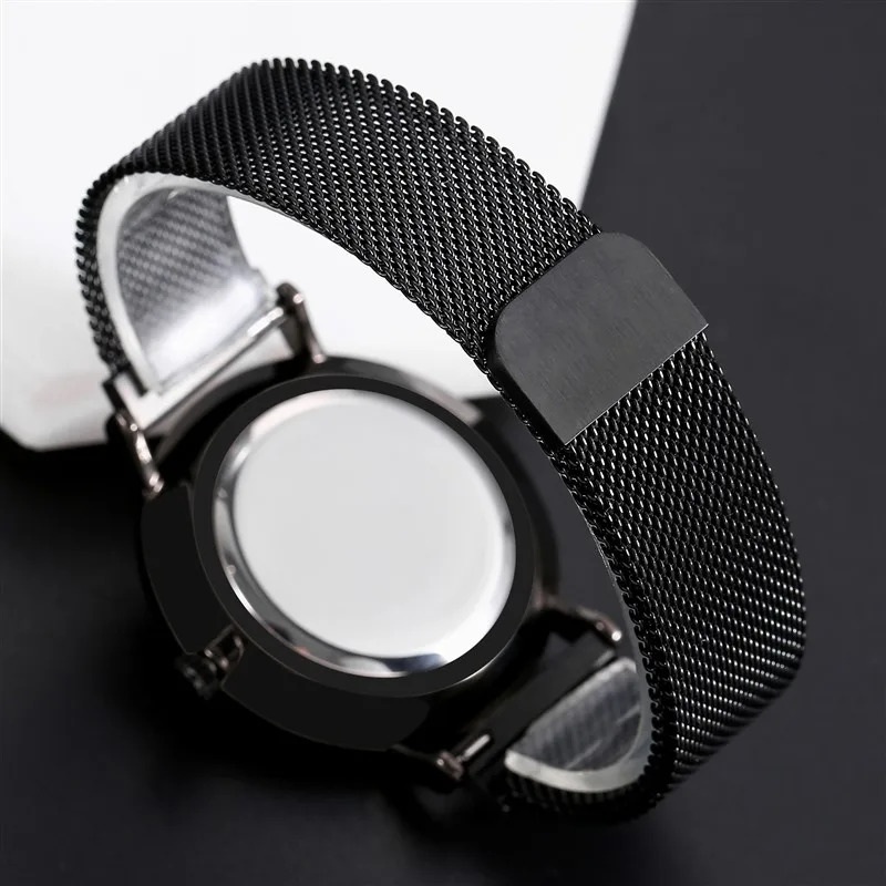 Free shipping men watch   milanese  magnet  watch for men  and  boy  student watches    thin simple  minimalist watch  watch men