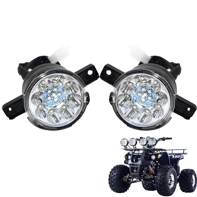 12V Pair LED Left Right Head Light Lamp For Bull 110CC 125CC Farm Quad Dirt Bike ATV