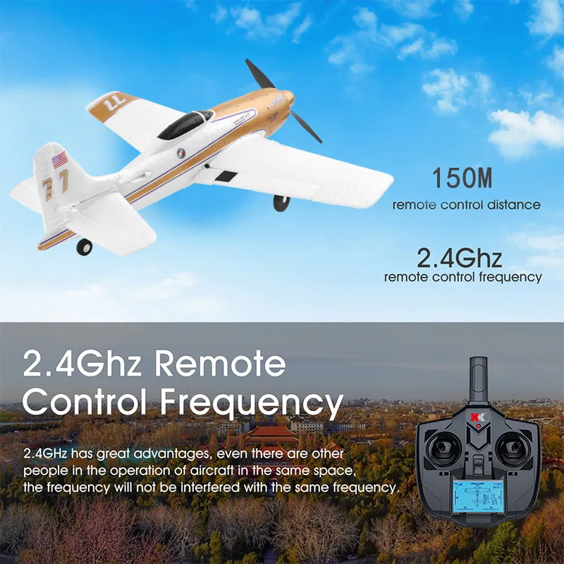 3D/6G Special Effects Fixed-wing Glider RC Plane 150M 6-Axis Gyroscope Free Roll EPP Anti-fall Material Remote Control Plane Toy