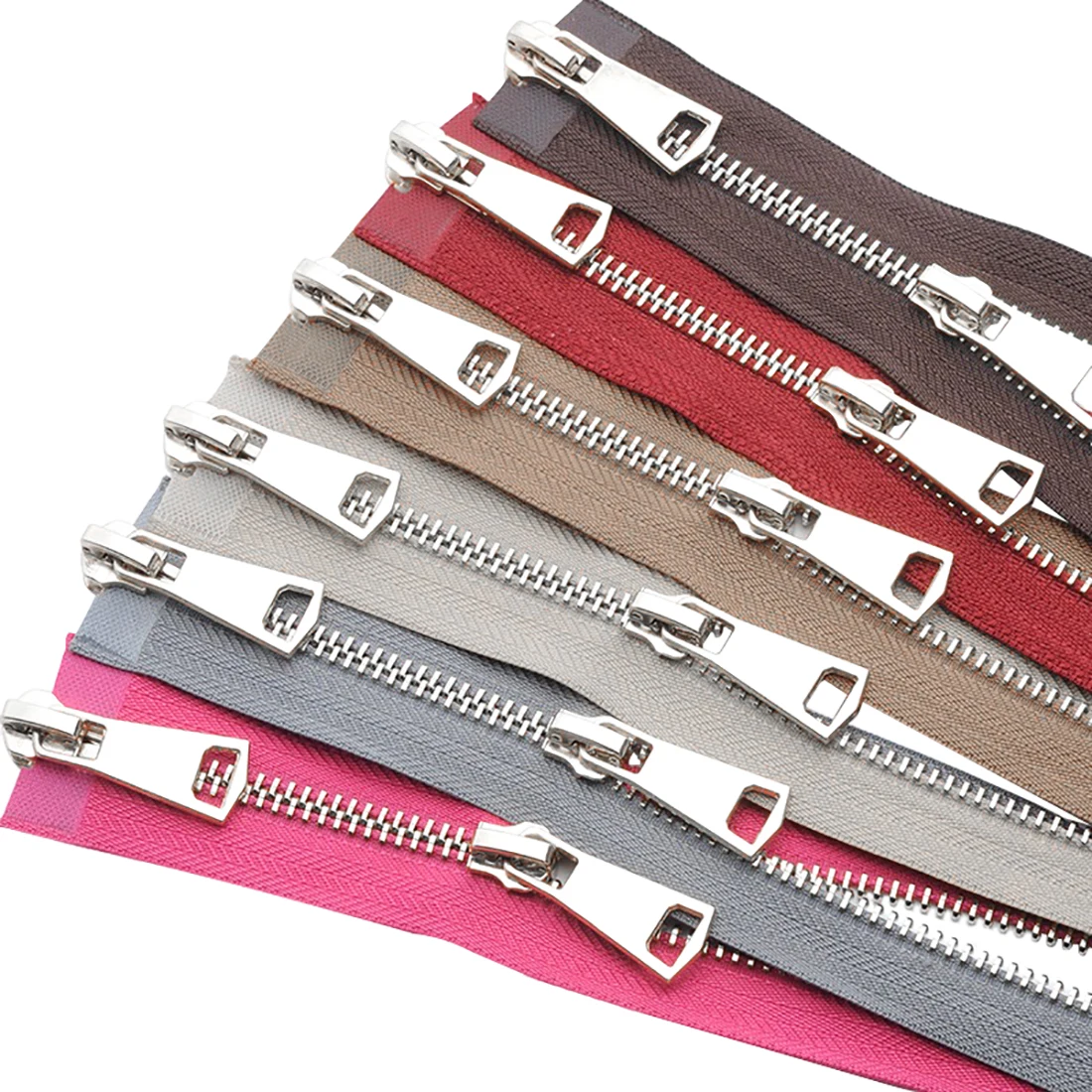 20/30/40/50/60/70/80cm 5# Colorful High Quality Open-end Double Sliders Metal Zipper DIY Handcraft For Cloth Pocket Garment Bags