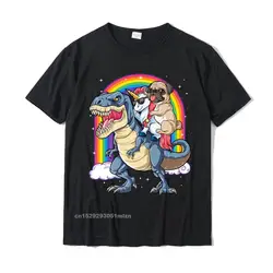 パグ-男性と女性のためのユニコーンプリントTシャツ,レインボー,コットンTシャツ,カジュアルTシャツ,卸売