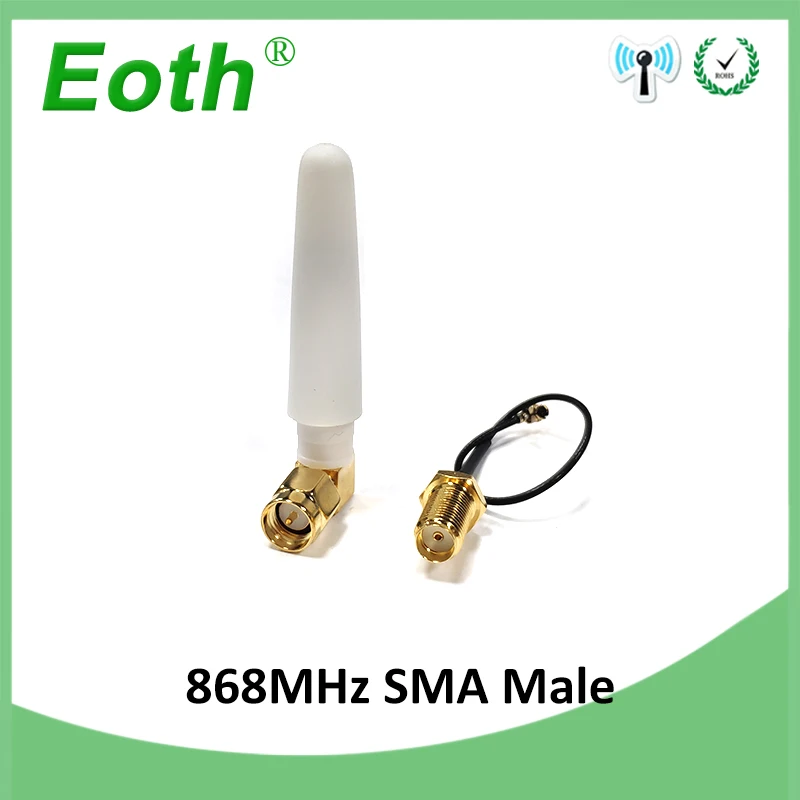 Antenne EOTH 868mhz 2 ~ 3dbi sma mâle 915mhz lora antenne iot module lorawan antenne SMA femelle câble d'extension en queue de cochon