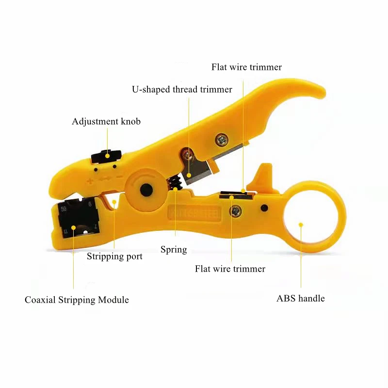 HTOC – outil de dénudage de câble universel UTP Cat5 Cat6, coupeur de fil Coaxial plat ou rond (2 couleurs)