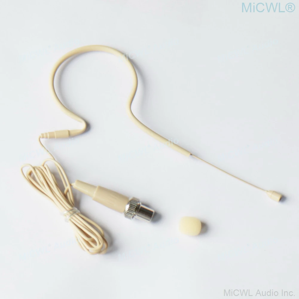 ACT30 Lavalier Tie Clip earset Headset Audio Microphone for MiPro Wireless Belt Pack System TA4F mini Lock Black Beige