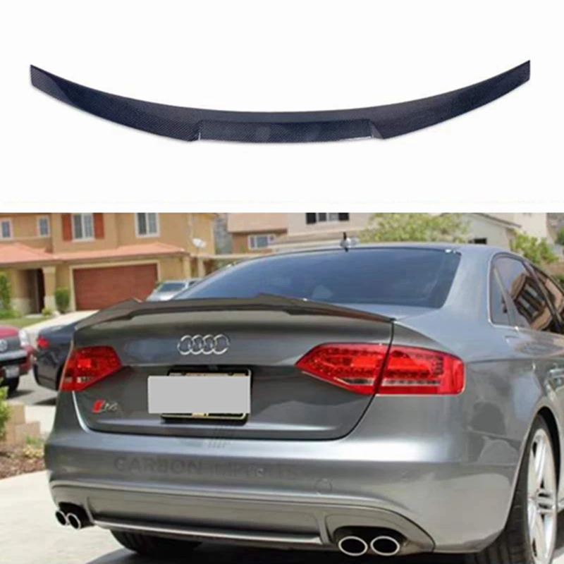 For Audi A4 B8  Car Decoration High Quality Carbon Fiber Rear Trunk Spoiler 2009 - 2012 M4 Style