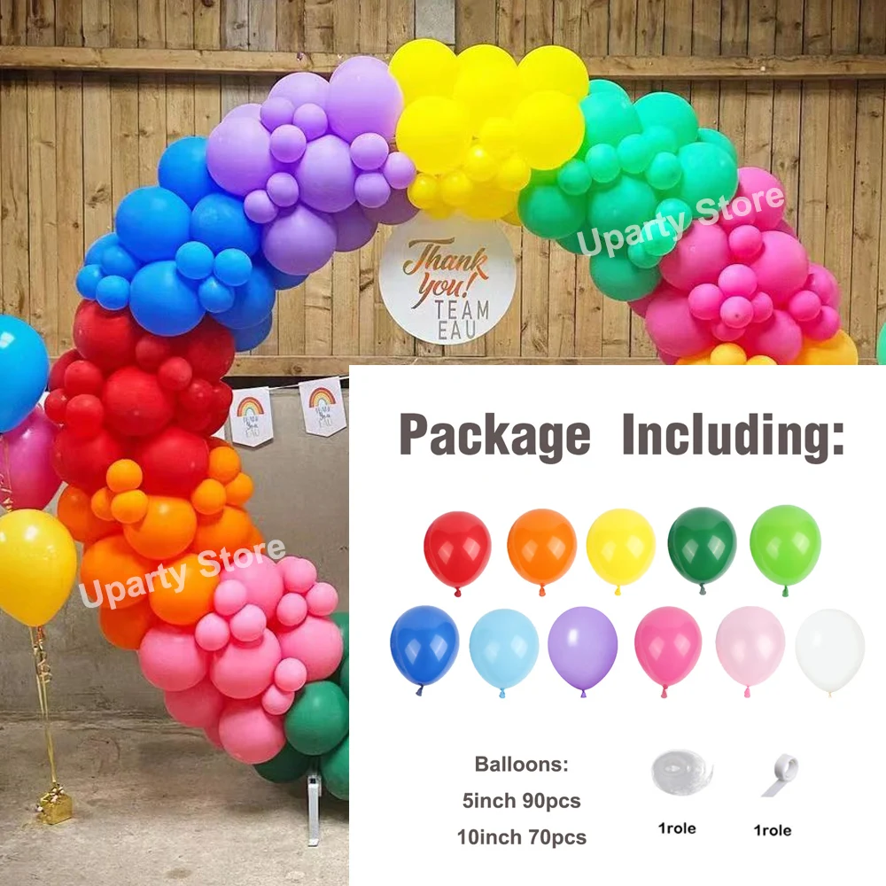 162PCS Carnival Balloons Arch for Birthday Party Decorations Rainbow Balloon Garland for Baby Shower Birthday Party Decor Suppli