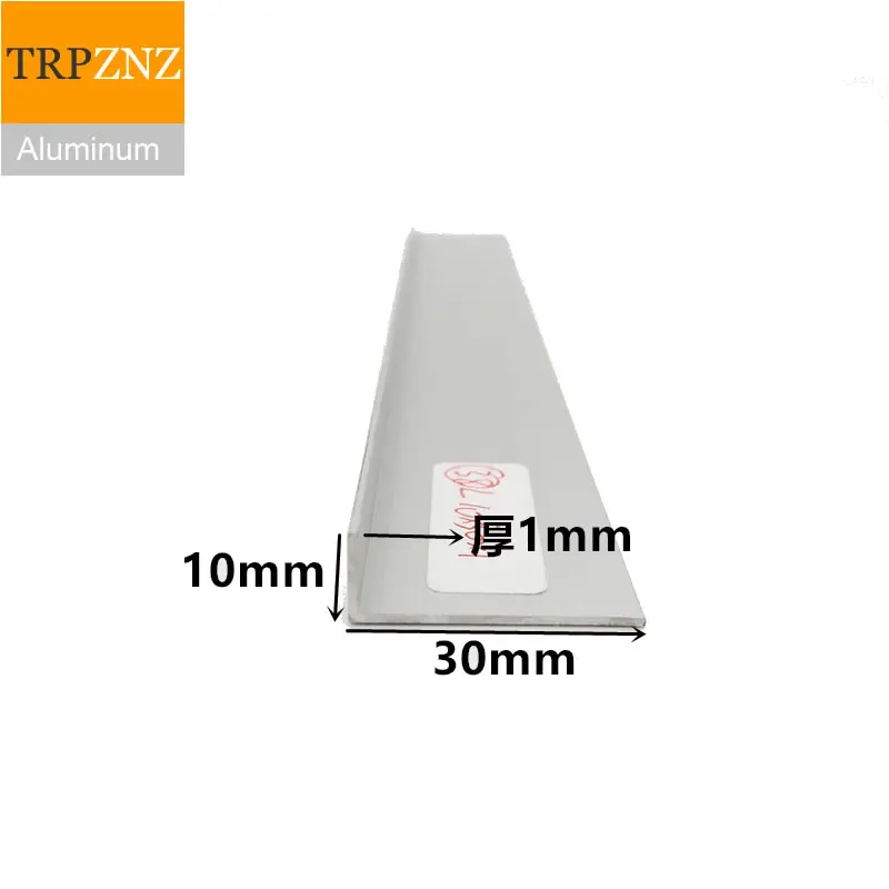 10x30mm, thick 1mm, 6063 Right  Angle aluminum,L-shaped aluminum alloy,Aluminum edging triangle profile