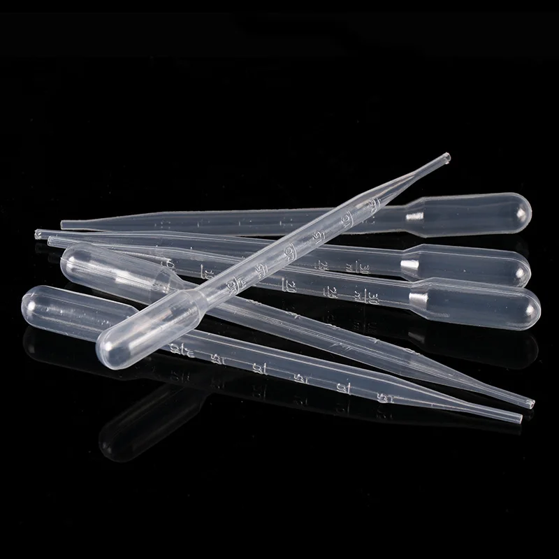 Pipette jetable en plastique, compte-gouttes gradué, conteneur, fournitures d'expérimentation de laboratoire, 3ML