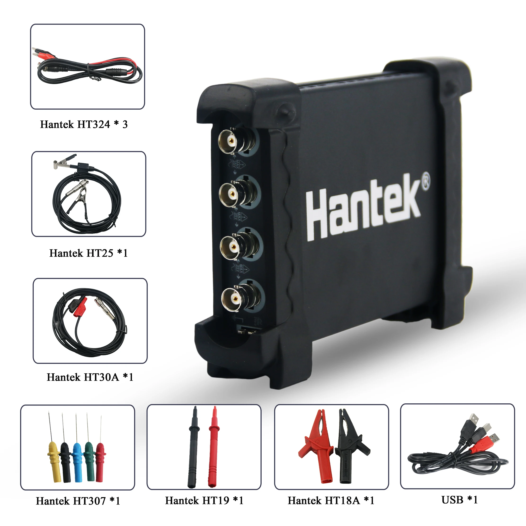 Hantek 6074BE 4CH Digital Osiclloscope PC USB Portable Осциллограф Osciloscopio 70Mhz Bandwidth Support WIN10