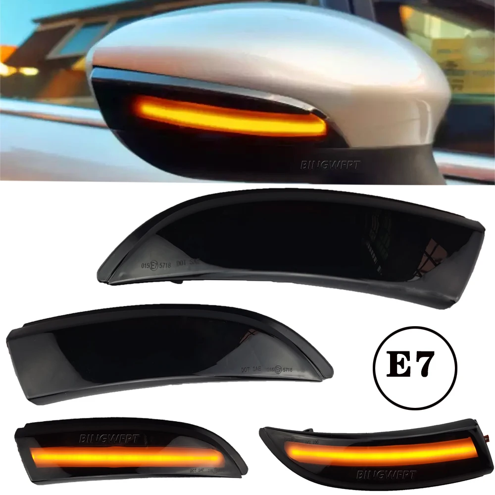 For Ford Fiesta Mk7 2008-2017 for Ford B-MAX Car Dynamic Blinker Turn Signal lights LED Rear View Mirror Indicating Flash lamp