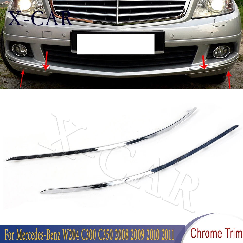 X-CAR For Mercedes-Benz W204 C300 C350 2008 2009 2010 2011 Front Bumper Lower Chrome Trim Molding Strip 2048850821 2048850721