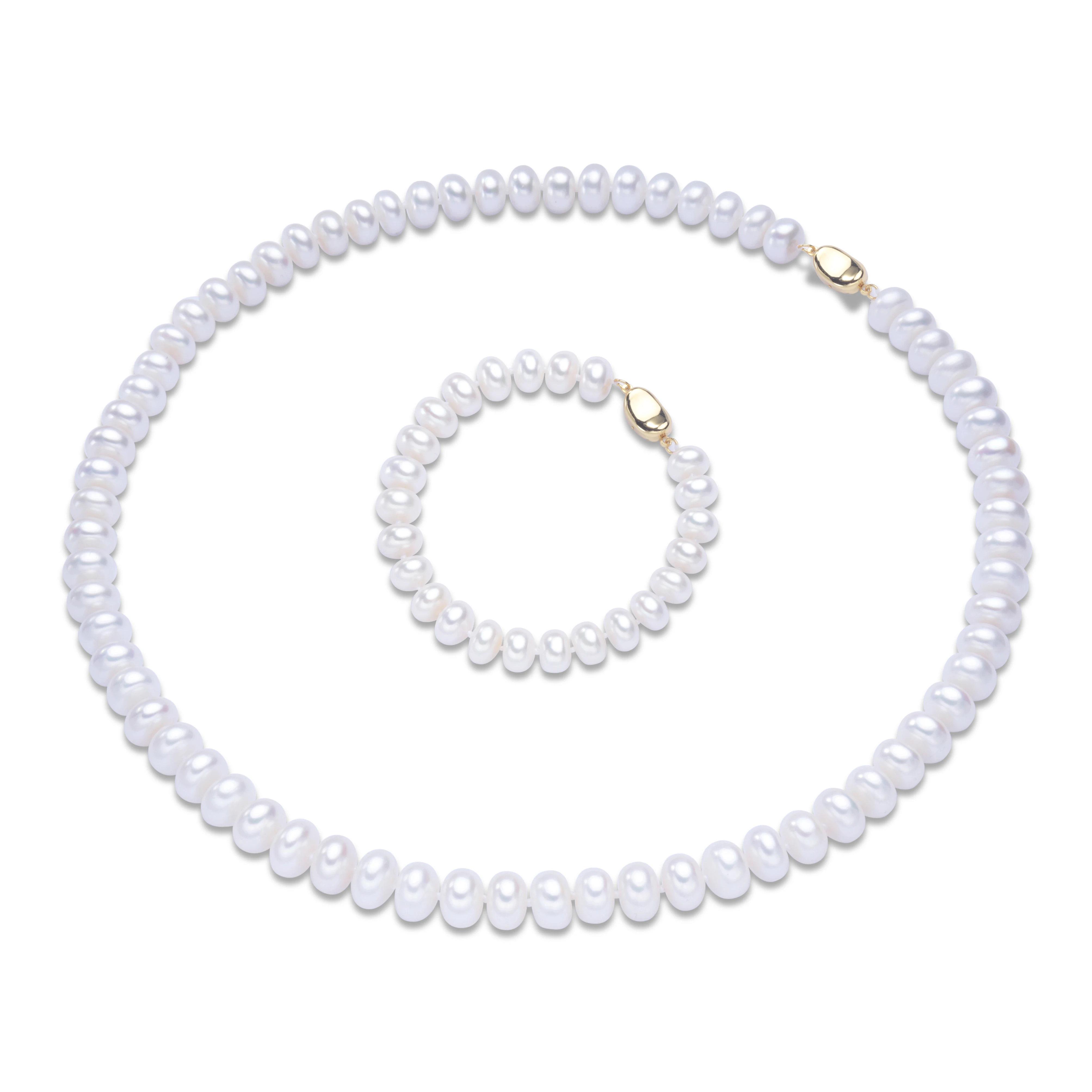 

Dainashi AAAA New White 8-9mm Natural Freshwater Peal Bread Beads No Flow 925 Sterling Silver Clasp Fine Jewelry Gift For Women