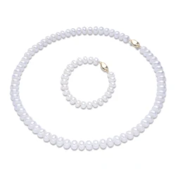 Dainashi  AAAA New White 8-9mm Natural Freshwater Peal Bread Beads No Flow 925 Sterling Silver Clasp Fine Jewelry Gift For Women