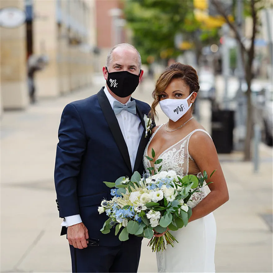 Masques de mariage personnalisés Mr et Mrs, masque de fête personnalisé, masques qualifiée aux pour la mariée et le marié, décoration d'événements de mariage